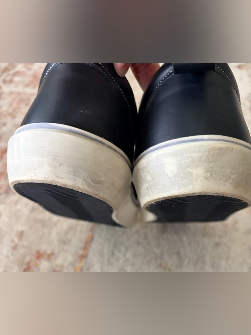 Golden Goose Black Leather Slip-On Sneakers with Cream Sole - Picture 7 of 8